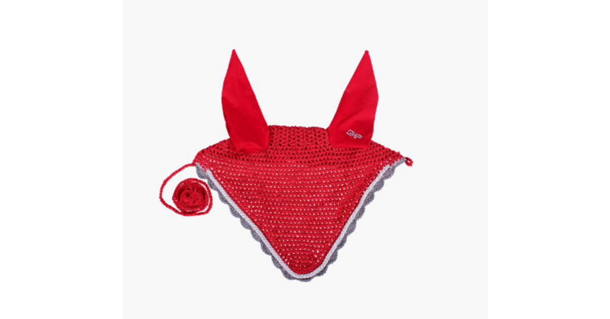 Bonnet anti-mouches à rayures anthracite, rouge et blanc prêt à expédi – Padded Ponies
